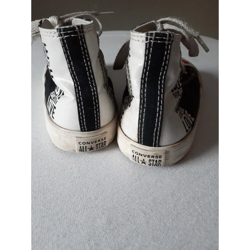 Converse Sneakers Kids Shoes Love Fearlessly Yourself First US 9 Black Red Heart